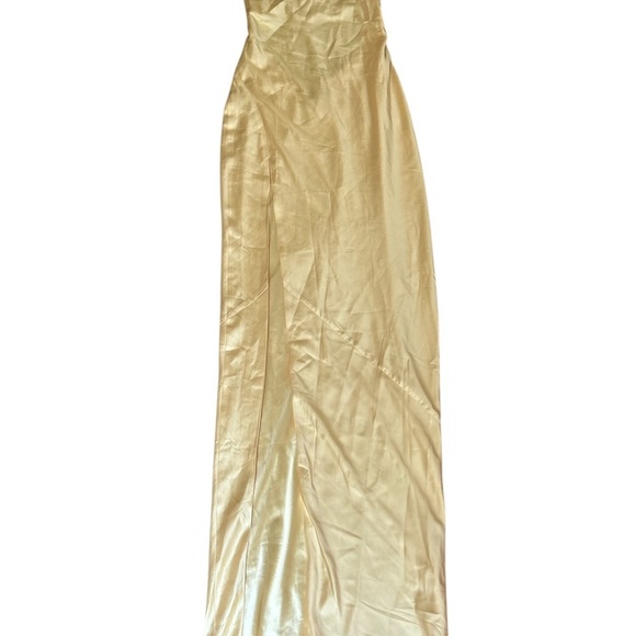 NEW Baby Boo | Misha Yellow Satin Backless Dress - Picture 6 of 8